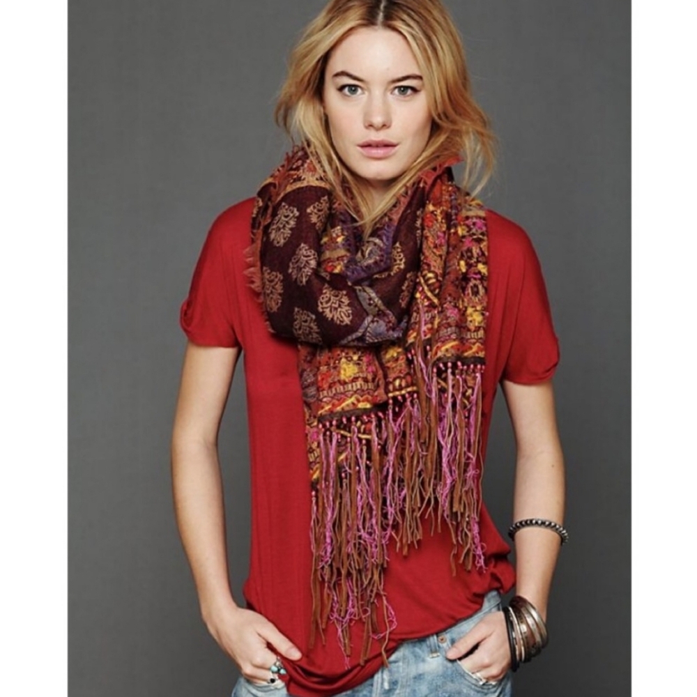 ISO Free People Leather Fringe Scarf